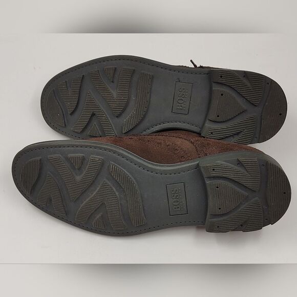 Hugo Boss Oxford Bokio Wingtip Men's Brown Suede Brogue Shoes Sz 41 - Picture 16 of 16